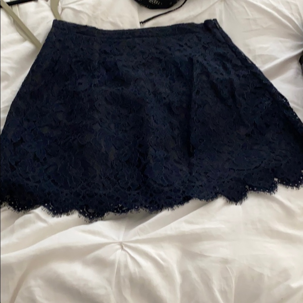 Jcrew navy lace skirt